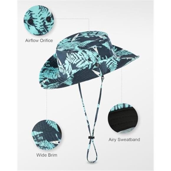 Men\'s Printed Bucket Sun Hat Breathable Roll-Up Brim Boonie Hat main image 6